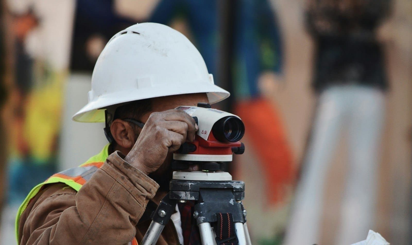 Surveying instrument set up for site measurement